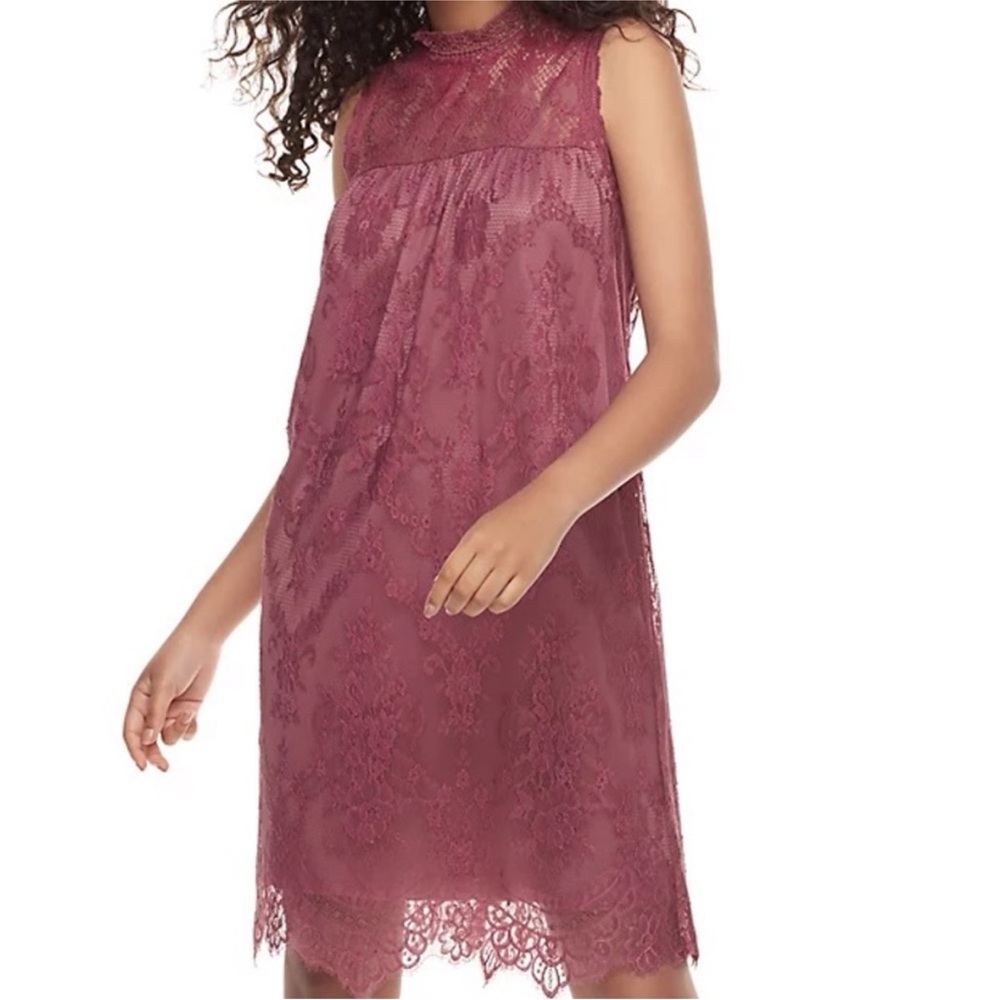 Mason & Belle‎ Lace Mock Shift Dress